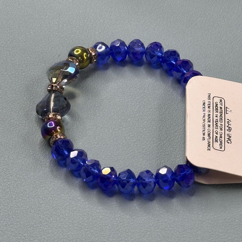 Mint Sapphire Blue Crystal Bracelet - Picture 3 of 3